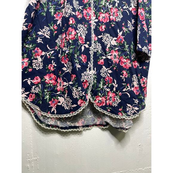 NEW DEADSTOCK GOLD LABEL Victorias Secret Sleep Dress Floral M/L 100% Cotton - Picture 6 of 9